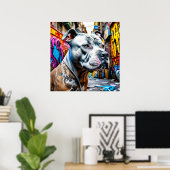 Urban Pitbull City Street Art Graffiti Poster (Thuiskantoor)