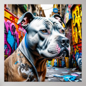Urban Pitbull City Street Art Graffiti Poster (Voorkant)