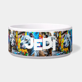 Urban Pitbull Stad Graffiti Straatkunst Persoonlij Voerbakje