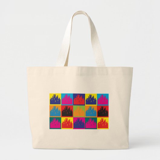 Urban Planning Pop Art Grote Tote Bag (Voorkant)