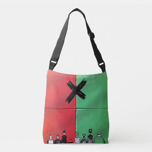 Urban Pop Art X Crowd Tote Crossbody Tas (Voorkant)