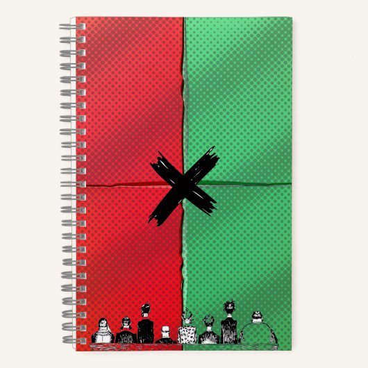 Urban Pop Crowd Retro Notebook Notitieboek (Voorkant)