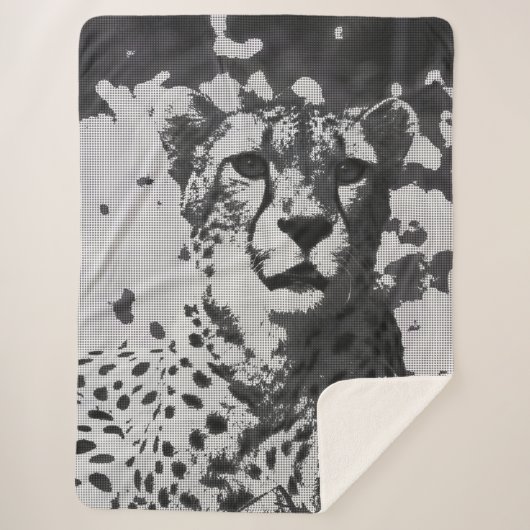 Urban PopArt cheetah Sherpa Deken (Voorkant)