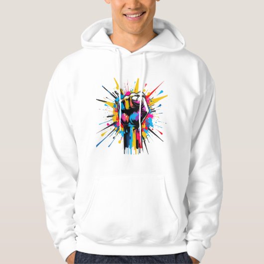 Urban Power: Graffiti-vuistexplosie Hoodie (Voorkant)