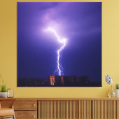 Urban Power Surge - Dynamische bliksemschicht over Canvas Afdruk (Insitu (Woonkamer))