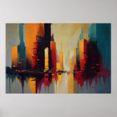 Urban Pulse – Abstract City In Vertical Rhythm Poster (Voorkant)