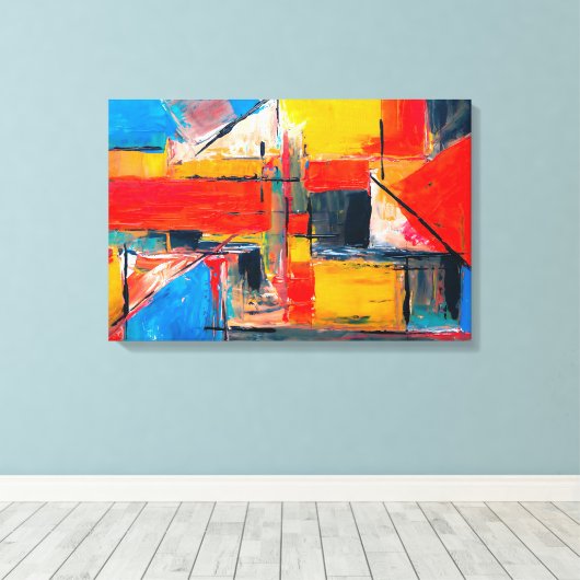 Urban Pulse Abstracte kunst Canvas Afdruk (Insitu (Houten vloer))