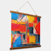 Urban Pulse Abstracte kunst Hangend Wandkleed (Gebogen)