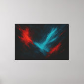 Urban Pulse – Abstracte rode en turquoise canvasku Canvas Afdruk (Voorkant)