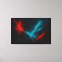 Urban Pulse – Abstracte rode en turquoise canvasku Canvas Afdruk
