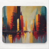Urban Pulse – Abstracte Stad in Verticaal Ritme Muismat (Voorkant)