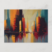 Urban Pulse – Abstracte Stad in Verticale Ritme Briefkaart (Voorkant)