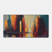 Urban Pulse – Abstracte Stad in Verticale Ritme Bureaumat (Voorkant)