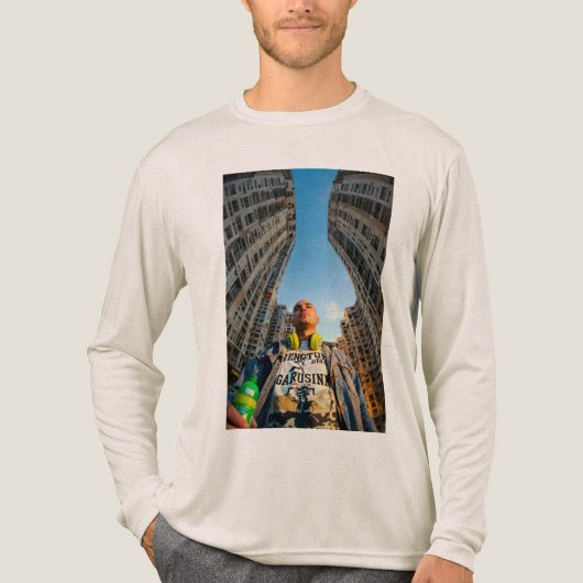 Urban Pulse: City Beats and Concrete Dreams Tri-Blend Shirt (Voorkant volledig)