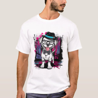Urban Pup: Graffiti Art Hondenontwerp T-shirt
