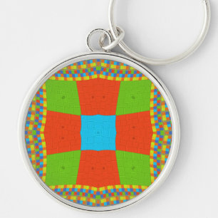 "Urban Quilt" Europese Geometrische Patroon Kunst Sleutelhanger