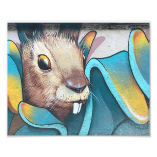 Urban Rabbit Art Urban Art Mural Bunny Rabbit Mura Foto Afdruk