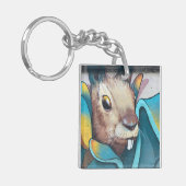 Urban Rabbit Art Urban Art Mural Bunny Rabbit Mura Sleutelhanger (Voorkant Links)