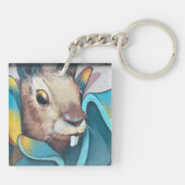 Urban Rabbit Art Urban Art Mural Bunny Rabbit Mura Sleutelhanger (Achterkant)