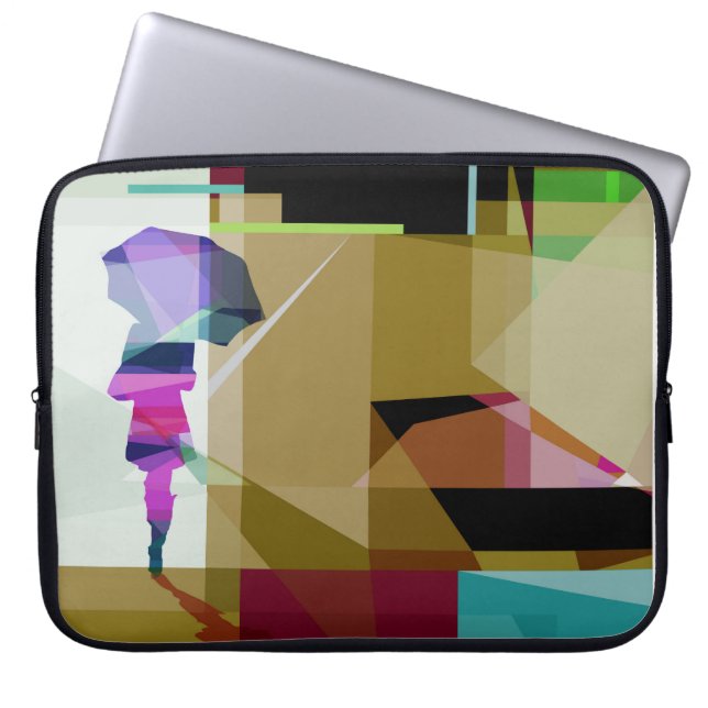 Urban rain - laptop case (Voorkant)
