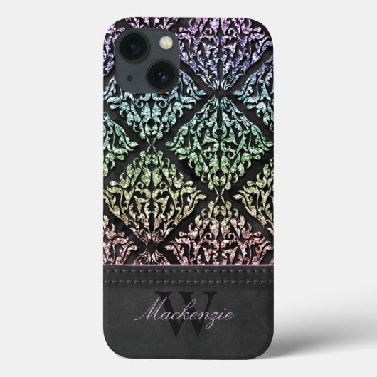 Urban Rainbow Damask persoonlijke iPad-aircase Case-Mate iPhone Case (Achterkant)