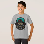 Urban Rebel: gezicht in graffitistijl T-shirt (Voorkant volledig)