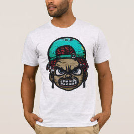 Urban Rebel: gezicht in graffitistijl T-shirt