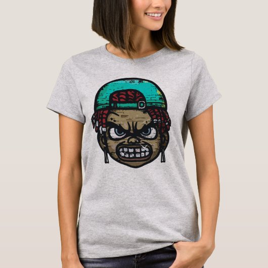 Urban Rebel: Graffiti Style Gezicht T-shirt (Voorkant)