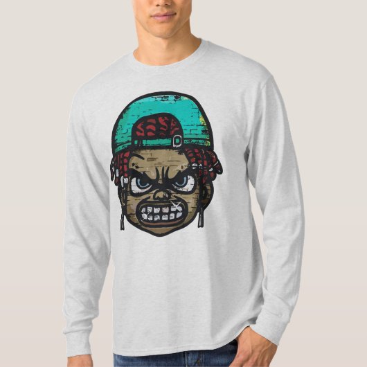 Urban Rebel: Graffiti Style Gezicht T-shirt (Voorkant)