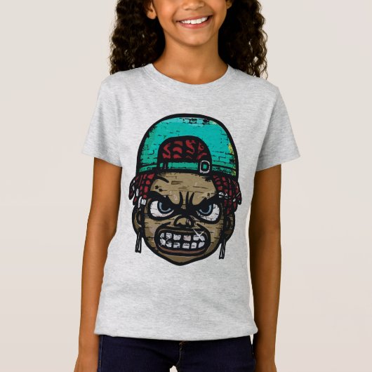 Urban Rebel: Graffiti Style Gezicht T-shirt (Voorkant)