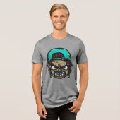 Urban Rebel: Graffiti Style Gezicht Tri-Blend Shirt (Voorkant volledig)