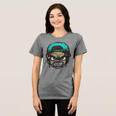 Urban Rebel: Graffiti Style Gezicht Tri-Blend Shirt (Voorkant volledig)