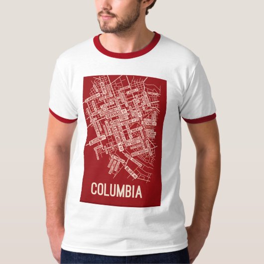 Urban Rebel Red Sketch Ringer Tee – Columbia T-shirt (Voorkant)