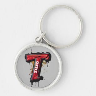 Urban Rebellion:  gedurfde "T" graffiti Sleutelhanger