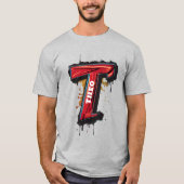 Urban Rebellion:  gedurfde "T" graffiti T-shirt (Voorkant)
