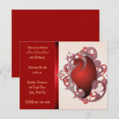 Urban Red Fantasy Dragon Birthday Party Invite Kaart (Voorkant / Achterkant)
