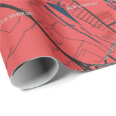 URBAN RED NAVY OXFORD UNIVERSITY UK OUTLINE MAP CADEAUPAPIER (Rol Hoek)