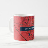 URBAN RED NAVY OXFORD UNIVERSITY UK OUTLINE MAP KOFFIEMOK (Voorkant links)