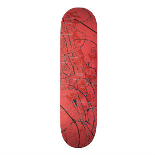 URBAN RED NAVY OXFORD UNIVERSITY UK OUTLINE MAP PERSOONLIJK SKATEBOARD