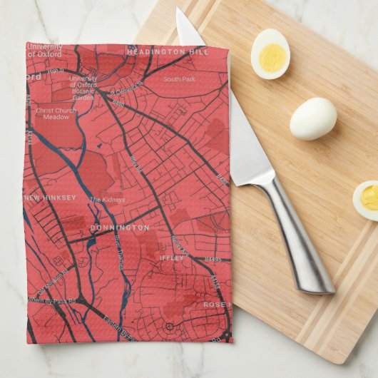 URBAN RED NAVY OXFORD UNIVERSITY UK OUTLINE MAP THEEDOEK (Quarter Fold)
