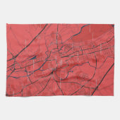 URBAN RED NAVY OXFORD UNIVERSITY UK OUTLINE MAP THEEDOEK (Horizontaal)