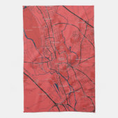 URBAN RED NAVY OXFORD UNIVERSITY UK OUTLINE MAP THEEDOEK (Verticaal)