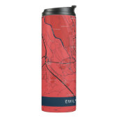 URBAN RED NAVY OXFORD UNIVERSITY UK OUTLINE MAP THERMOSBEKER (Gedraaid links)