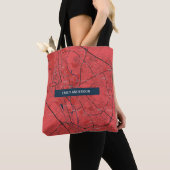 URBAN RED NAVY OXFORD UNIVERSITY UK OUTLINE MAP TOTE BAG (Dichtbij)