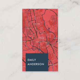 URBAN RED NAVY OXFORD UNIVERSITY UK OUTLINE MAP VISITEKAARTJE