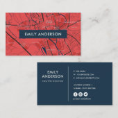 URBAN RED NAVY OXFORD UNIVERSITY UK OUTLINE MAP VISITEKAARTJE (Voorkant / Achterkant)