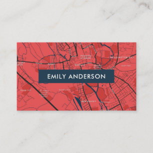 URBAN RED NAVY OXFORD UNIVERSITY UK OUTLINE MAP VISITEKAARTJE