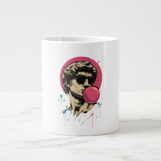 Urban Retro David — Bubblegum Pop Standbeeld Grote Koffiekop