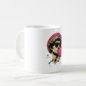 Urban Retro David — Bubblegum Pop Standbeeld Koffiemok (Voorkant links)