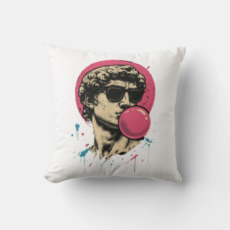 Urban Retro David — Bubblegum Pop Standbeeld Kussen